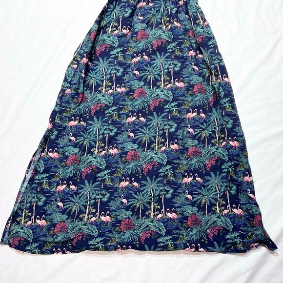 Vineyard Vines Textured Button Front Kaftan Sleeveless Dress Tropical Navy Small - Picture 7 of 14